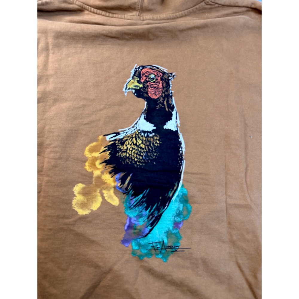 Independent Trading Co Pheasants Forever Hoodie 2XL Brown Graphic Pullover - Picture 3 of 8